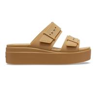 Crocs Damen Brooklyn Buckle Low Wedge Sandal, Umbra, 40 EU, Umber, 39/40 EU