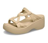 Crocs Damen Brooklyn Knot Sky Sandal Keilsandale, beige, 36 EU