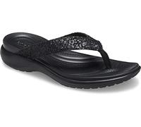 Crocs Damen Capri V Flip Flops | Sandals for Women Zehentrenner, Schwarz Glitter, 37 EU