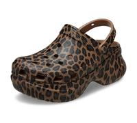 Crocs Damen Classic Bae Clogs Plateauschuhe für Frauen, Sepia/Leopard, 39-40 EU