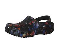Crocs Damen Classic Marbled Tie Dye Clogs, Blumendruck/Schwarz, 42 EU Herren / 10.5 UK Women