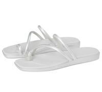 Crocs Damen Miami Zehensandalen flach, Metallic, Silber, 38-39 EU