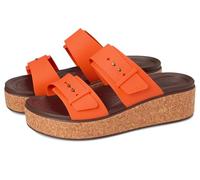 Keilpantolette CROCS "Brooklyn Cork Buckle", Damen, Gr. 39, orange, Croslite, casual, Schuhe, Keilsandale, Plateausandale mit LiteRide™ Schaumfußbett (46729222-39) orange
