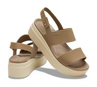 Crocs Herren Brooklyn Low Wedge Sandalen, Khaki/Bone, 32/33 EU