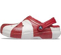 Crocs Unisex Classic Holiday Lined Clogs, Fuzzy Slippers, White/Red, Numeric_4 US Men, Weiß/Rot, 36/37 EU