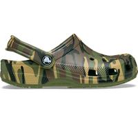Clog CROCS "Classic Camouflage Clog", Kinder, Gr. 29, tarnfarben, army grün, multi, Croslite™, kontrastfarbene Details, Schuhe Clog, Sommerschuh, Strandschuh, Sandale, Hausschuh mit Lüftungsöffnungen 
