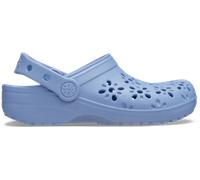 Clog CROCS "Classic Floral Cut Out Clog", Kinder, Gr. 34, hellblau, blau haze, Croslite™, geblümt, Schuhe Clog, Sommerschuh, Sandale, Strandschuh mit schwenkbarem Fersenriemen (84151359-34) hellblau,