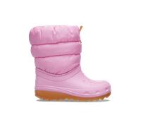 Crocs Kinderstiefel Classic Neo Puff Boot K – Pink Tweed/Gum – Größe 35 EU