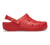 Crocs Klassische Clogs mit floralem Cut-Out-Design, kirschrot, 42.5 EU