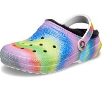 Crocs Klassischer Clog mit Fellfutter, Sprühfärbung, Weiß/Mehrfarbig, Größe 45