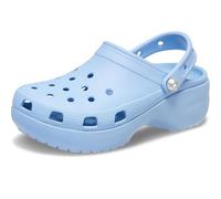 Clog CROCS "Classic Platform Pearl Clog", Damen, Gr. 37, blau (hellblau), Croslite, casual, Schuhe, Plateaschuh, Sandale mit Zierperlen (79955952-37) hellblau