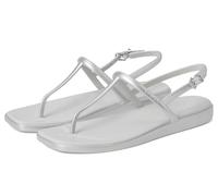 Crocs Miami Zehensandalen für Damen, flach, silber, 39 EU