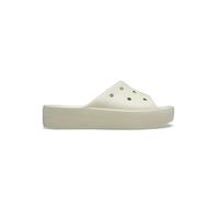 Crocs Sandalen Classic Platform Slide Damen Plateau Grau/Beige (Bone) Gr. 42-43
