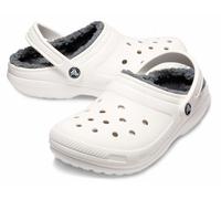 Crocs Classic Lined Clog - Unisex Clogs für Erwachsene - Mit flauschigem Innenfutter - Im Slip-On-Stil - Weiß/Grau - Größe 43-44