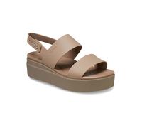 Crocs Keilsandalette Brooklyn Low Wedge Damen Braun (Latte/Mushroom) Gr. 37 mit Plateausohle