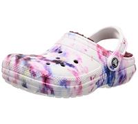 Crocs Unisex-Adult Classic Lined Tie-Dye Clog, Garnet/Multi, 48 EU