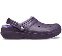 Clog CROCS "Classic Lined", Damen, Gr. 37, lila (schwarz iris), Croslite™, Schuhe Clog, Pantolette, Hausschuh, Winterschuh mit Warmfutter (95452511-37) schwarz iris