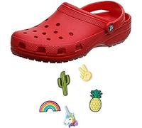 Crocs Unisex Classic Pantoffeln + Jibbitz-Schuhanstecker 5er-Set