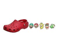Crocs Unisex Classic Pantoffeln, Pepper, 37/38 EU + Jibbitz-Schuhanstecker 5er-Set | Individualisieren Sie Ihre + mit Jibbitz Super Mario One-Size