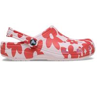 Clog CROCS "Classic Pop Petals Clog", Damen, Gr. 42, rosa (bubble ice, multi), Croslite™, geblümt, Schuhe Clog, Sommerschuh, Hausschuh mit Blumendruck (59646534-42) bubble ice, multi