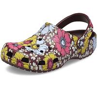 Crocs Unisex Classic Printed Floral Clogs, Dark Cherry/Multi, 13 US Men