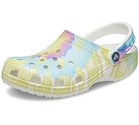 Crocs Unisex Heren en vrouwen Classic Tie Dye Clogs, White Multi, 42/43 EU