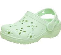 Clog CROCS "Classic Floral Cut Out Clog", Kinder, Gr. 32, grün (lindgrün), Croslite, geblümt, casual, Schuhe, Sandale mit schwenkbarem Fersenriemen (56830867-32) lindgrün
