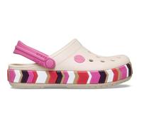 Clog CROCS "Crocband Chevron Band Clog T", Mädchen, Gr. 25, beige (frappé, quiet rose), Croslite™, kontrastfarbene Details, Schuhe Clog, Schlupfschuh, Hausschuh mit schwenkbarem Fersenriemen (70448858