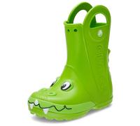 Gummistiefel CROCS "Handle It Rain Duke K", Kinder, Gr. 23, grün, Croslite, animal-print, casual, Schuhe, Regenstiefel, Matschstiefel mit Dino Drachen Motiv (41977861-23) grün