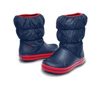 Crocs Unisex Kinder Winter Puff Boot Kids Stiefel, Navy/Red, 25/26 EU