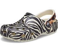 Crocs Unisex Klassischem Tierdruck, Zebra-und Leopardenmuster Clogs, Bone/Multi Animal Remix, 36 EU