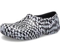 Crocs Unisex On The Clock Clog | Slip Resistant Work Shoes, Black/White, 9 US Men