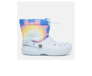 Crocs Winterstiefel "Classic Lined Neo Puff Tie Dye" in Hellblau - Größe 41/42 | Damen Stiefel