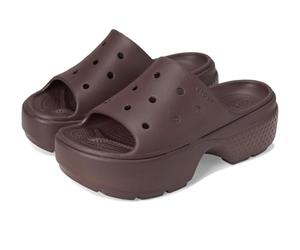 Crocs Women's Stomp Slides, Mokka, 10 Women/8 Men