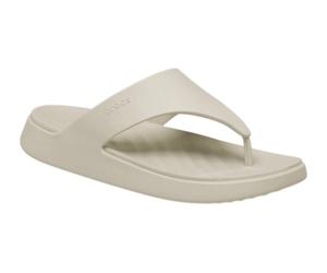 Crocs Zehensandale Getaway Triangle Flip beige - Damen, Größe Euro (US) 36-37