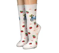 CRÖNERT Damen Longsocks mit Rollrand Radel und Erdbeeren (weiß, 39-42)