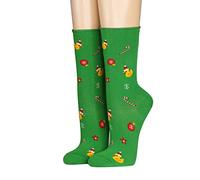 CRÖNERT Damen Socken mit Rollrand 18221 Weihnachtsenten Gr. 39-42, grün
