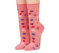 CRÖNERT Damen Socken mit Rollrand Design Streublumen 18501 (DE/NL/SE/PL, Numerisch, 35, 38, Regular, Regular, lachs 1422)