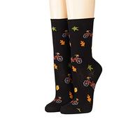 CRÖNERT Damen Socken mit Rollrand Retrobikes- Fahrradtour 18250 Gr. 39-42, schwarz