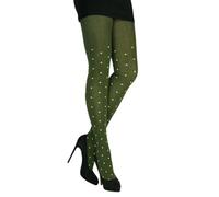 CRÖNERT Damen Strickstrumpfhose Dots 72445 (DE/NL/SE/PL, Numerisch, 38, 40, Regular, Regular, oliv)