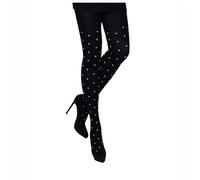 CRÖNERT Damen Strickstrumpfhose Dots 72445 (DE/NL/SE/PL, Numerisch, 44, 46, Regular, Regular, schwarz)