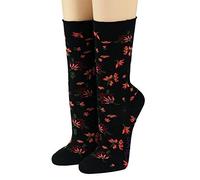 CRÖNERT Longsocks Damen Söckchen Blossoms Svenjas Blüten18605 (DE/NL/SE/PL, Numerisch, 39, 42, Regular, Regular, schwarz)