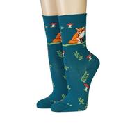CRÖNERT Longsocks Damen Söckchen mit Rollrand 18644 Fuchs und Pilze (DE/NL/SE/PL, Numerisch, 39, 42, Regular, Regular, petrol)