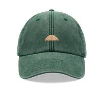 Croissant Baseballkappe Vintage Washed Unisex Dad Hat Verstellbar, flaschengrün, Einheitsgröße