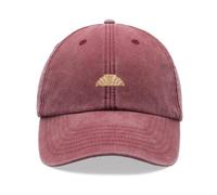 Croissant Baseballkappe Vintage Washed Unisex Dad Hat Verstellbar, rot, Einheitsgröße