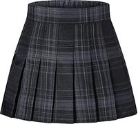 Cromoncent Minirock für Mädchen und Damen, plissiert, kurz, hohe Taille, Schuluniform, 2 Jahre - 4XL, Dream Grey, Mittel