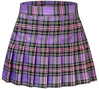 Cromoncent Minirock für Mädchen und Damen, plissiert, kurz, hohe Taille, Schuluniform, 2 Jahre - 4XL, Flieder, 4XL