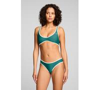 Crop-Bikini-Top PUMA, Damen, Gr. M, N-Gr, emerald ice, Microfaser, Obermaterial: 82% Polyester, 18% Elasthan, Bikini-Oberteile, mit Kontrastnähten (23217426-M) emerald ice