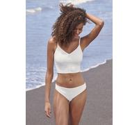 Crop-Bikini-Top SUNSEEKER "Loretta", Damen, Gr. 34, Cup A/B, weiß, Polyamid, Strukturmuster, unifarben, Bikini-Oberteile, mit Strukturmuster (92064822-34) weiß