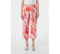 Crop-Hose aus Viskosemix im Relaxed Fit mit All-over-Print pink 34